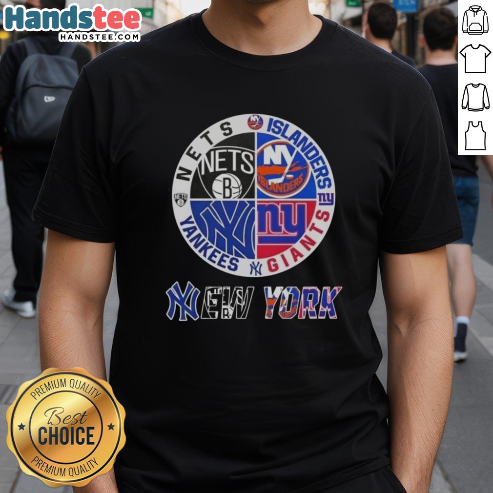 good-new-york-city-sports-nets-islanders-giants-yankees-logos-combine-t-shirt-1 Good New York City sports t-shirt featuring Nets, Islanders, Giants, and Yankees logos in a stylish design.