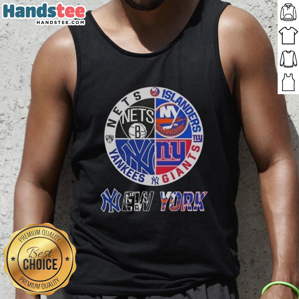 good-new-york-city-sports-nets-islanders-giants-yankees-logos-combine-tank-top Good New York City sports tank top featuring logos of Nets, Islanders, Giants, and Yankees in vibrant designs.