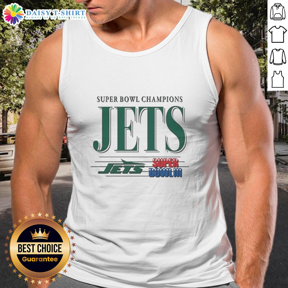 Good New York Jets NFL Super Bowl Champions The Team's Championships Vintage Logo Tank Top Alt Text: Vintage New York Jets NFL Super Bowl Champions tank top featuring the team's classic logo.
