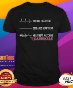 Arizona Cardinals T-Shirt featuring a graphic of a normal heartbeat and a deceased heartbeat design.