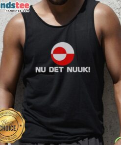 Good Nu Det Nuuk Greenland Flag Tank Top featuring vibrant colors and a stylish design, perfect for summer wear.