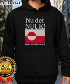 Alt Text: Good Nu Det Nuuk Stand hoodie featuring a vibrant Greenland flag design, perfect for showcasing your love for Greenland.
