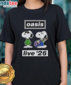 Good Oasis Live 26 Snoopy Ladies Tee featuring a fun Snoopy graphic on a stylish women's t-shirt.