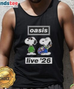 Good Oasis Live 26 Snoopy tank top featuring a playful Snoopy graphic, perfect for casual summer wear.