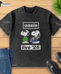 Good Oasis Live 26 Snoopy washed t-shirt featuring a vibrant Snoopy graphic on soft, comfortable fabric.