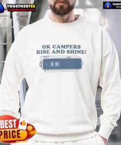 Alt Text: Good Ok Campers Rise and Shine Sweatshirt in vibrant colors, perfect for outdoor adventures and cozy campfire evenings.