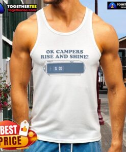 Good Ok Campers Rise and Shine tank top featuring a vibrant design, perfect for outdoor adventures and summer activities.