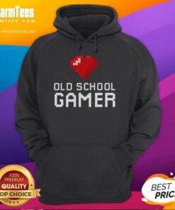 Good Old School Gamer Heart Hoodie featuring a retro gaming design, perfect for nostalgic gamers and cozy style.