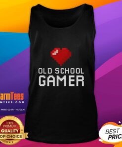 Alt Text: Good Old School Gamer Heart Tank Top featuring retro gaming graphics in a stylish design for gaming enthusiasts.