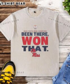 Good Ole Miss Rebels Fiesta Bowl Champions 2026 washed t-shirt featuring team logo and celebratory design.