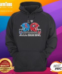 Good Ole Miss Rebels vs Georgia Bulldogs playoff quarterfinal hoodie featuring team helmets, January 1, 2026.