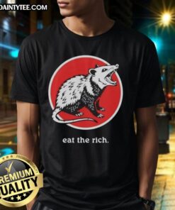 Funny 'Good Opossum Eat The Rich' T-Shirt featuring a cute opossum graphic, perfect for humor and animal lovers.