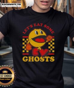 Good Pacman Let's Eat Some Ghosts T-Shirt featuring classic arcade game graphics and playful design for gamers.