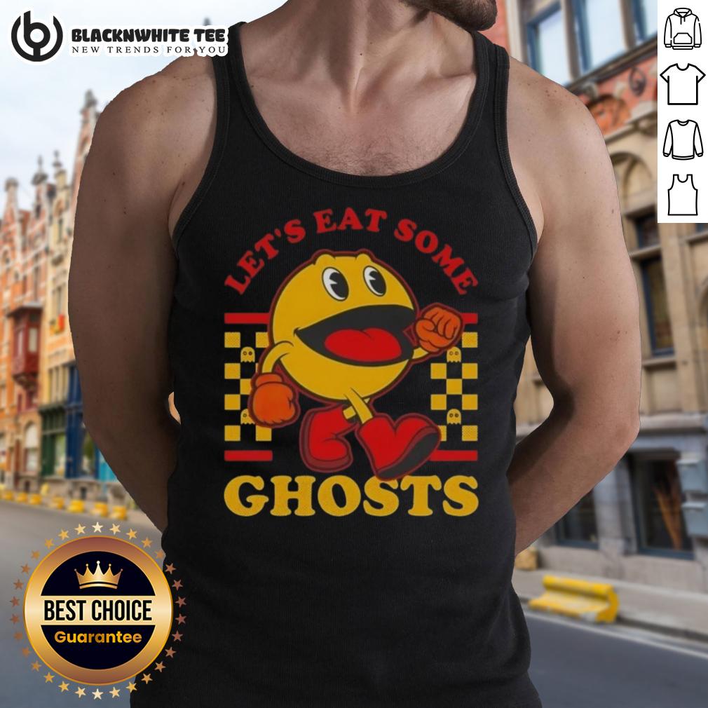 Good Pacman Let'S Eat Some Ghosts Tank Top Good Pacman Let's Eat Some Ghosts tank top featuring a colorful graphic of Pacman chasing ghosts in a retro style.