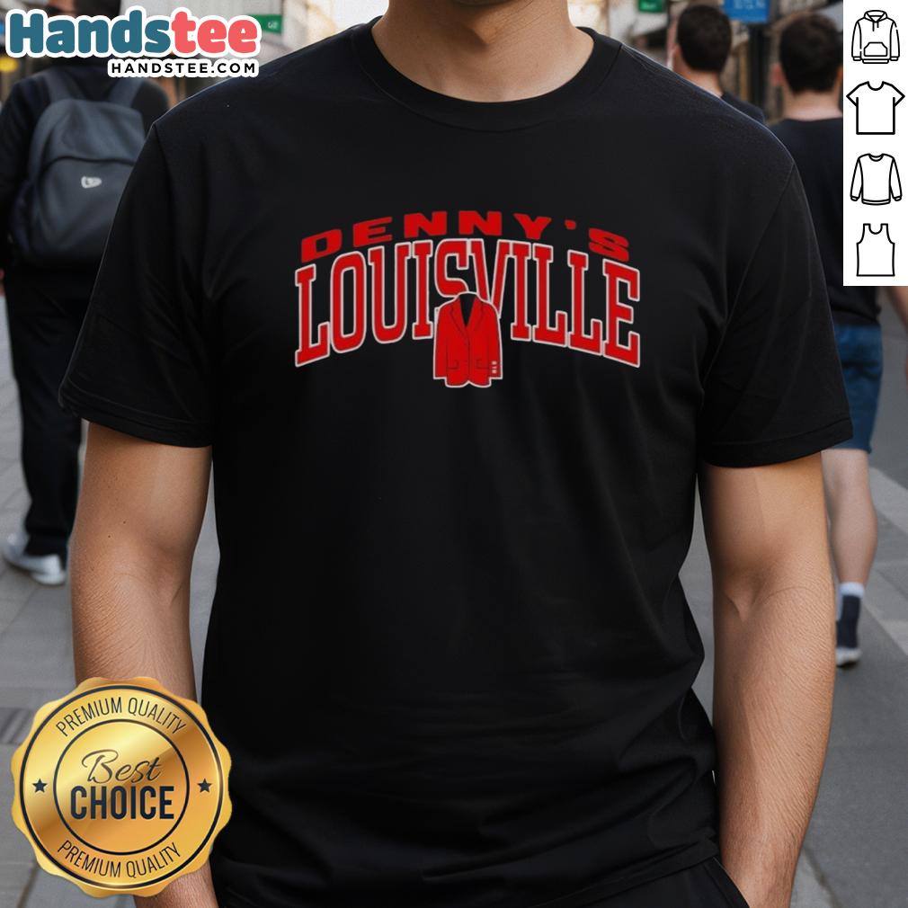 good-pat-kelsey-wearing-dennys-louisville-t-shirt-1 Alt Text: Good Pat Kelsey proudly wearing a Denny's Louisville T-shirt, showcasing team spirit and local pride.
