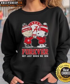 Alt Text: Good Peanut Snoopy and Charlie Brown Alabama Crimson Tide sweatshirt celebrating team spirit all season long.