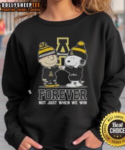 Good Peanut Snoopy and Charlie Brown sweatshirt for Appalachian State Mountaineers fans Forever, not just when we win.