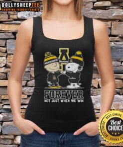 Good Peanut Snoopy and Charlie Brown tank top celebrating Appalachian State Mountaineers - Forever, Not Just When We Win.