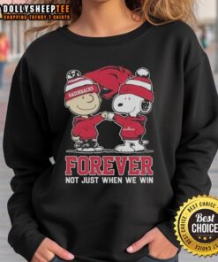 Good Peanut Snoopy and Charlie Brown Arkansas Razorbacks sweatshirt, celebrating team spirit all year round.