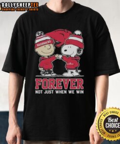 Good Peanut Snoopy Charlie Brown Arkansas Razorbacks Forever T-Shirt design featuring a playful graphic for fans.