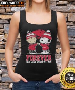 Good Peanut Snoopy and Charlie Brown Arkansas Razorbacks Forever tank top design celebrating team spirit and loyalty.
