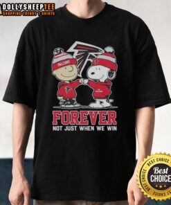 Alt Text: Good Peanut Snoopy Charlie Brown Atlanta Falcons Forever T-Shirt celebrating fandom, perfect for game days and casual wear.