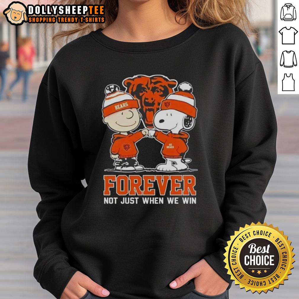 Good Peanut Snoopy Charlie Brown Chicago Bears Forever Not Just When We Win Sweatshirt Good Peanut Snoopy and Charlie Brown Chicago Bears sweatshirt, celebrating fandom with 'Forever, Not Just When We Win' slogan.