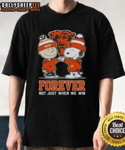 Alt Text: Good Peanut Snoopy Charlie Brown Chicago Bears T-Shirt design celebrating fandom, not just winning.
