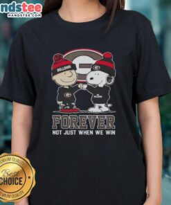 Good Peanut Snoopy and Charlie Brown Georgia Bulldogs Forever tee for ladies, celebrating team spirit beyond just wins.