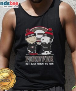 Good Peanut Snoopy and Charlie Brown Georgia Bulldogs tank top, celebrating fandom forever, not just during wins.