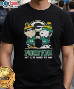 Good Peanut Snoopy Charlie Brown Green Bay Packers Forever T-Shirt design celebrating team spirit and loyalty.