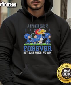 Good Peanuts Kansas Jayhawks Forever hoodie in blue, perfect for fans supporting their team year-round, not just during wins.