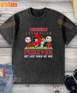 Good Peanuts Louisville Cardinals Forever t-shirt in washed style, perfect for fans celebrating their team spirit.