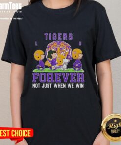 LSU Tigers Forever ladies tee featuring 'Good Peanuts' design, perfect for fans celebrating all victories, not just wins.