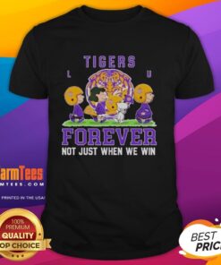 Good Peanuts LSU Tigers Forever Not Just When We Win T-Shirt featuring bold graphics and team colors for loyal fans.