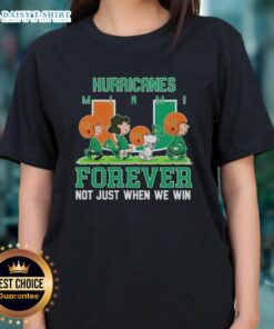 Good Peanuts Miami Hurricanes Forever ladies tee showcasing team spirit and style, perfect for fans celebrating victories.
