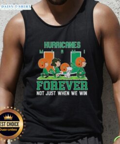 Good Peanuts Miami Hurricanes Forever tank top featuring bold design, perfect for fans celebrating team spirit all year.
