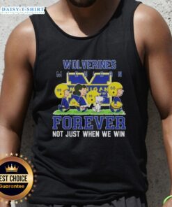 Good Peanuts Michigan Wolverines Forever tank top showcasing team spirit for fans, perfect for game day or casual wear.
