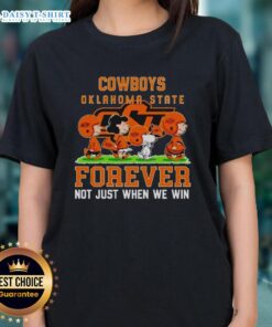 Good Peanuts Oklahoma State Cowboys Forever tee for ladies, showcasing team spirit beyond just winning.