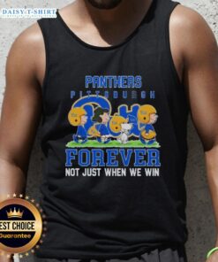 Good Peanuts Pitt Panthers Forever tank top in navy blue, showcasing team spirit beyond just winning games.