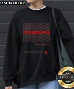Cozy sweatshirt featuring 'Good Peepeepoopoo' slogan, promoting 25 to 31 grams of fiber daily to prevent constipation.
