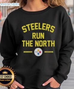 Good Pittsburgh Steelers Run the North 2025 Division Champions sweatshirt featuring bold team graphics and vibrant colors.