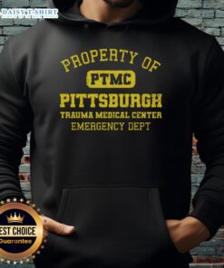 Good Pittsburgh Trauma Medical Center hoodie in navy blue, showcasing the logo and comfortable design for fans.