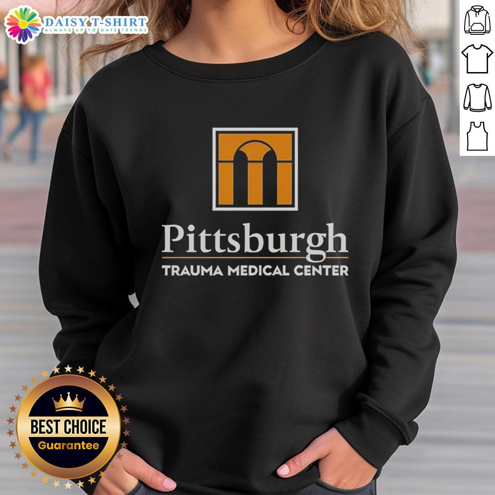 Good Pittsburgh Trauma Medical Center Ptmc Sweatshirt Good Pittsburgh Trauma Medical Center PTMC sweatshirt in navy blue, featuring the center's logo prominently displayed.