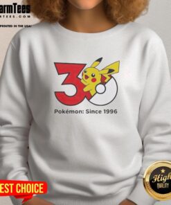 Good Pokemon 30th Anniversary 1996 sweatshirt featuring iconic characters and vibrant colors for fans and collectors.