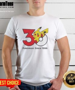 Good Pokemon 30th Anniversary 1996 T-Shirt featuring iconic Pokemon graphics and vibrant colors celebrating the beloved franchise.