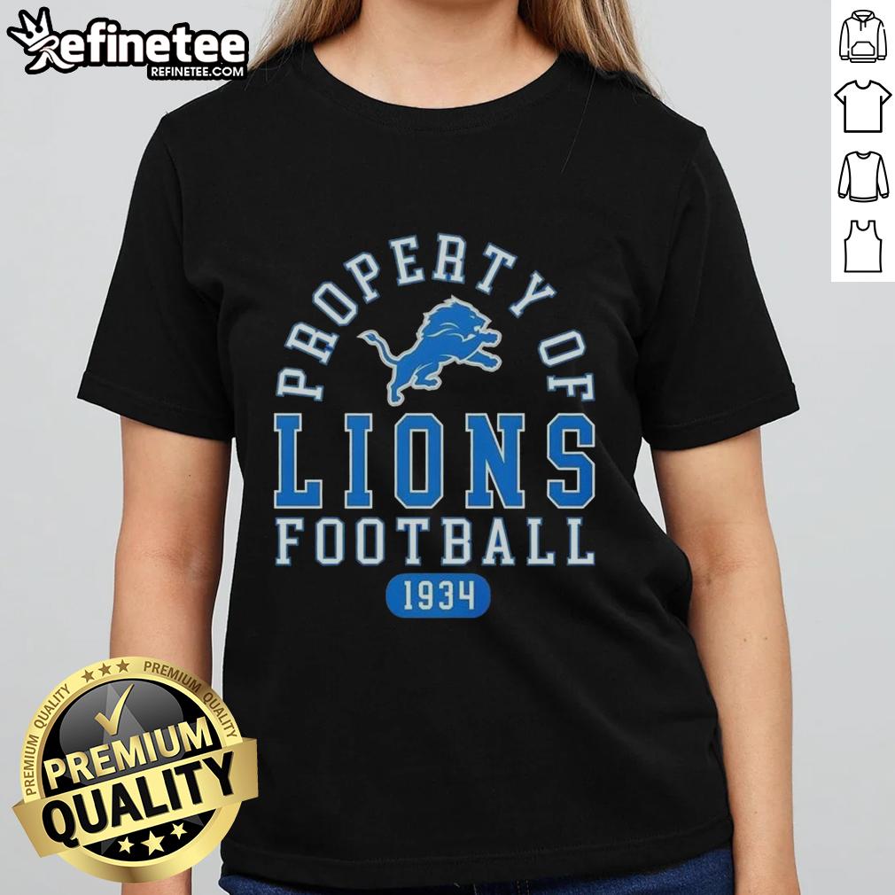 good-property-of-detroit-lions-football-since-1934-ladies-tee Detroit Lions football ladies tee featuring 'Good Property of Detroit Lions since 1934' design, perfect for fans.