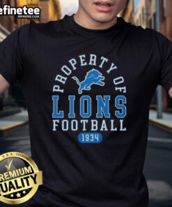 Good Property Of Detroit Lions Football Since 1934 T-Shirt featuring team logo and vintage design, perfect for fans.
