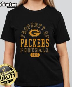 Green Bay Packers football ladies tee showcasing team pride since 1919, perfect for fans and casual wear.