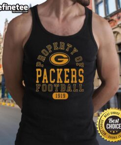 Green Bay Packers football tank top featuring 'Good Property Since 1919' design, perfect for fans and casual wear.